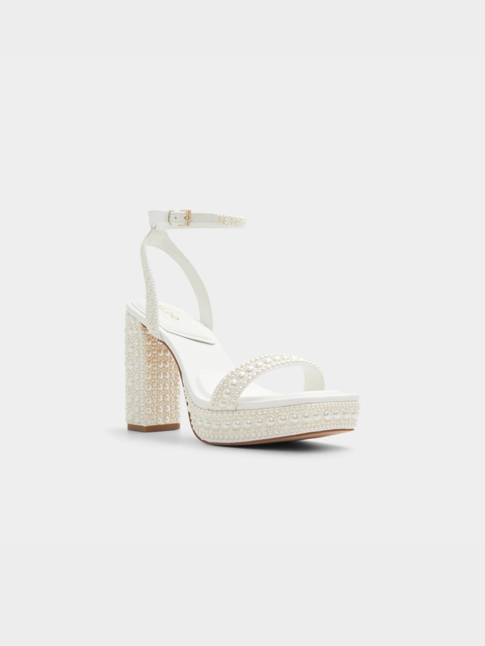 Bridal - Aldo - size 9- Pearl-Embellished Ivory Block Heel